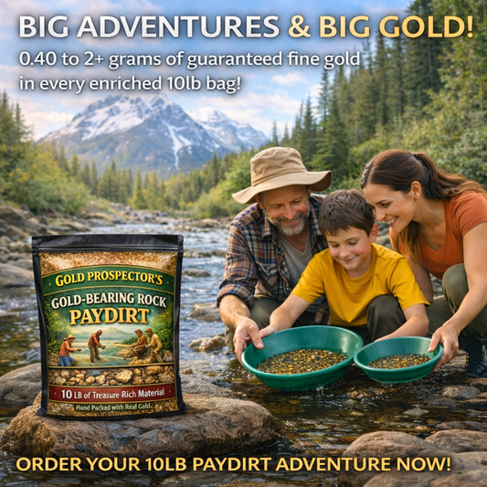 10 lb gold paydirt kit with guaranteed fine gold for family gold panning adventure