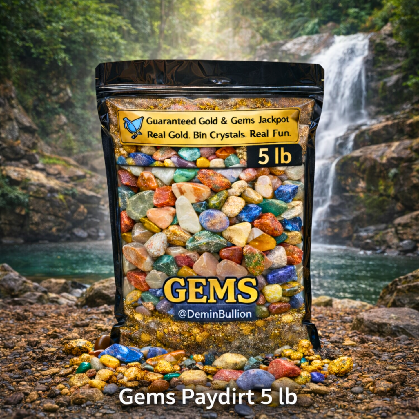 5 lb gemstone paydirt bag filled with colorful authentic crystals for panning