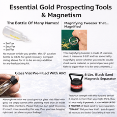 Beginner gold prospecting kit with professional gold recovery tools