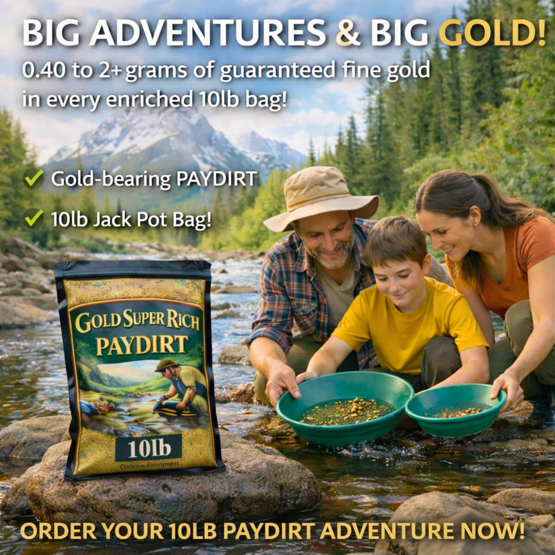 Large gold paydirt bag designed for advanced and beginner prospectors