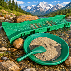 Portable sluice box system designed for stream prospecting