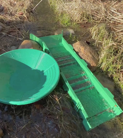 Portable gold panning equipment set designed for camping and outdoor use
